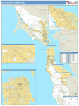 San Francisco-Oakland-Hayward Metro Area Wall Map Basic Style